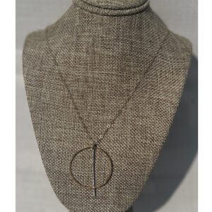Circle with Brass Bar Necklace