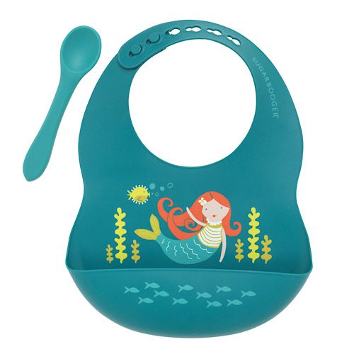 Sugar Booger Baby Silicone Bib Mermaid